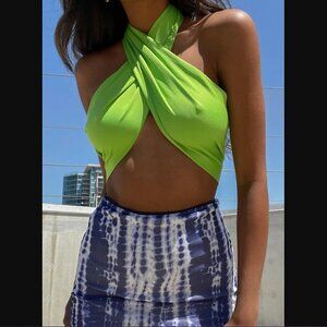 Princess Polly Lime Green Multiway Wrap Top 10
